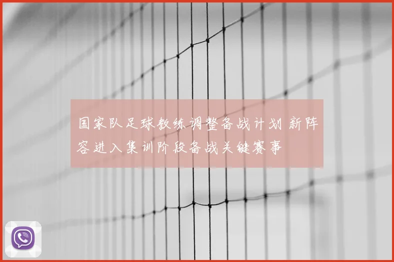 国家队足球教练调整备战计划 新阵容进入集训阶段备战关键赛事